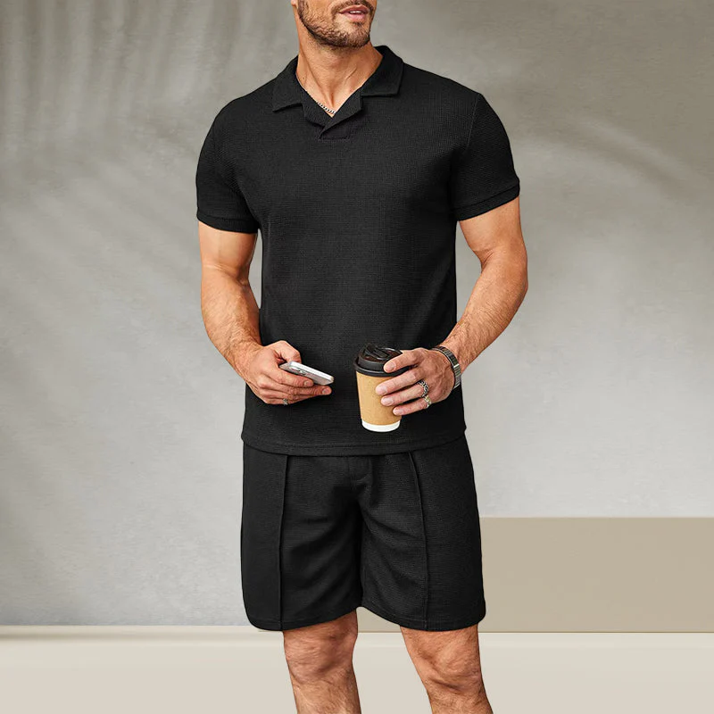 Men's V Neck Summer Casual Set - Image 10