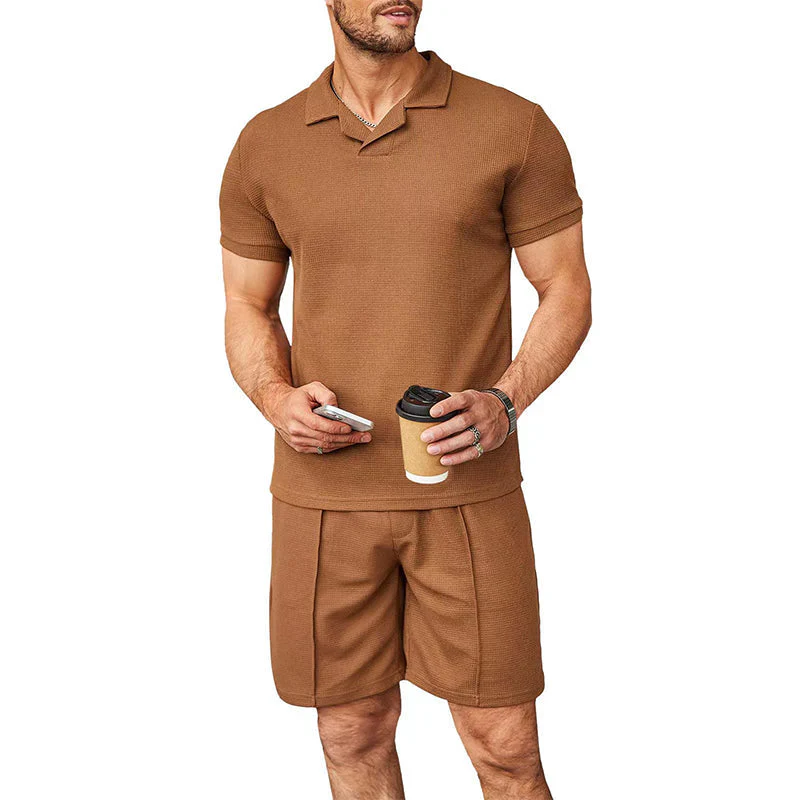 Men's V Neck Summer Casual Set - Image 12