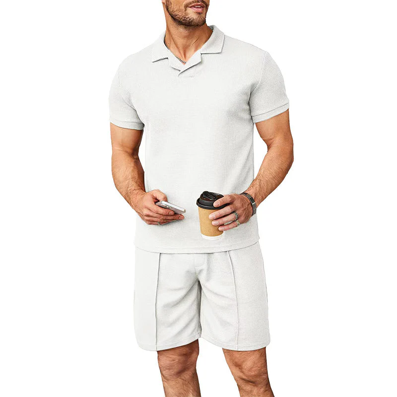 Men's V Neck Summer Casual Set - Image 14