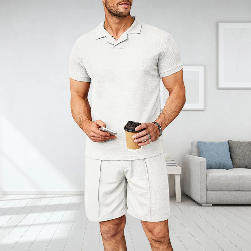 Men's V Neck Summer Casual Set - Image 3