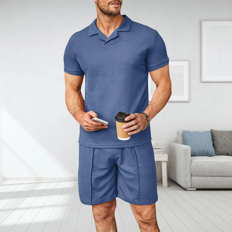 Men's V Neck Summer Casual Set - Image 6