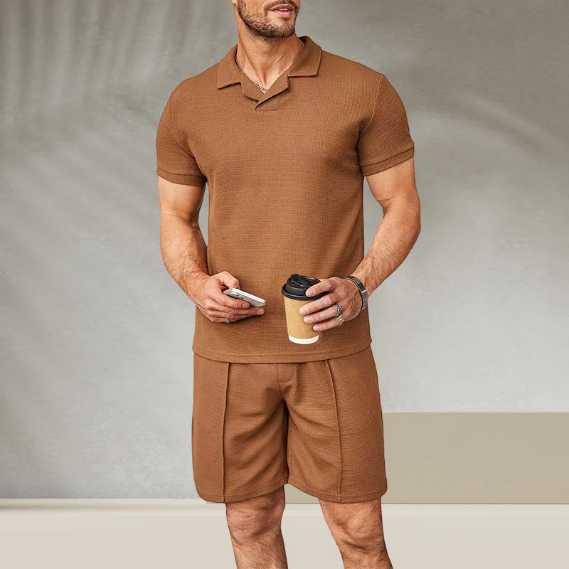 Men's V Neck Summer Casual Set - Image 7