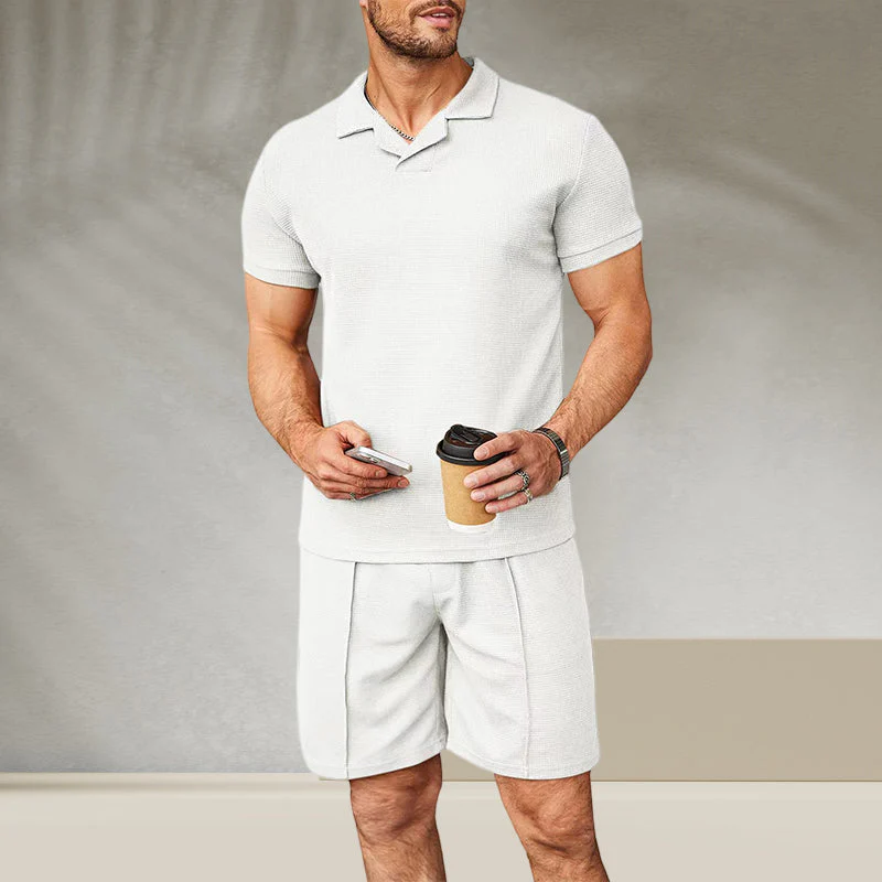 Men's V Neck Summer Casual Set - Image 8