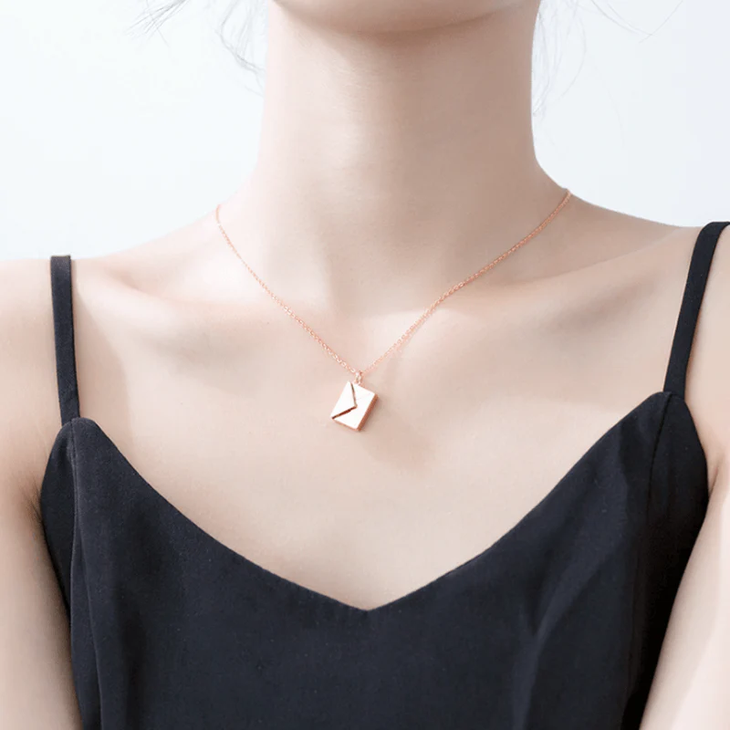 Metal Envelope Necklace - Image 4
