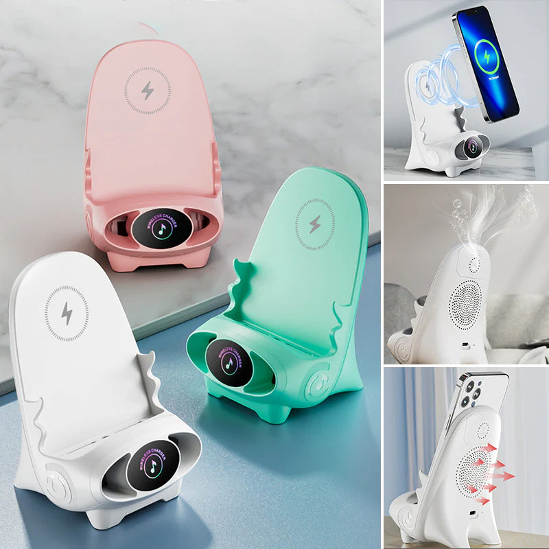 Mini Chair Wireless Fast Charger Multifunctional Phone Holder - Image 2