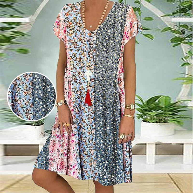 Mini Flower Boho Mini Dress - Image 2