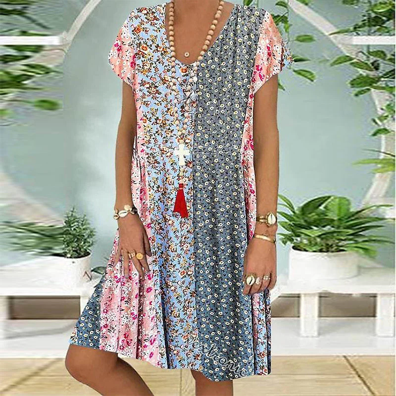 Mini Flower Boho Mini Dress - Image 3