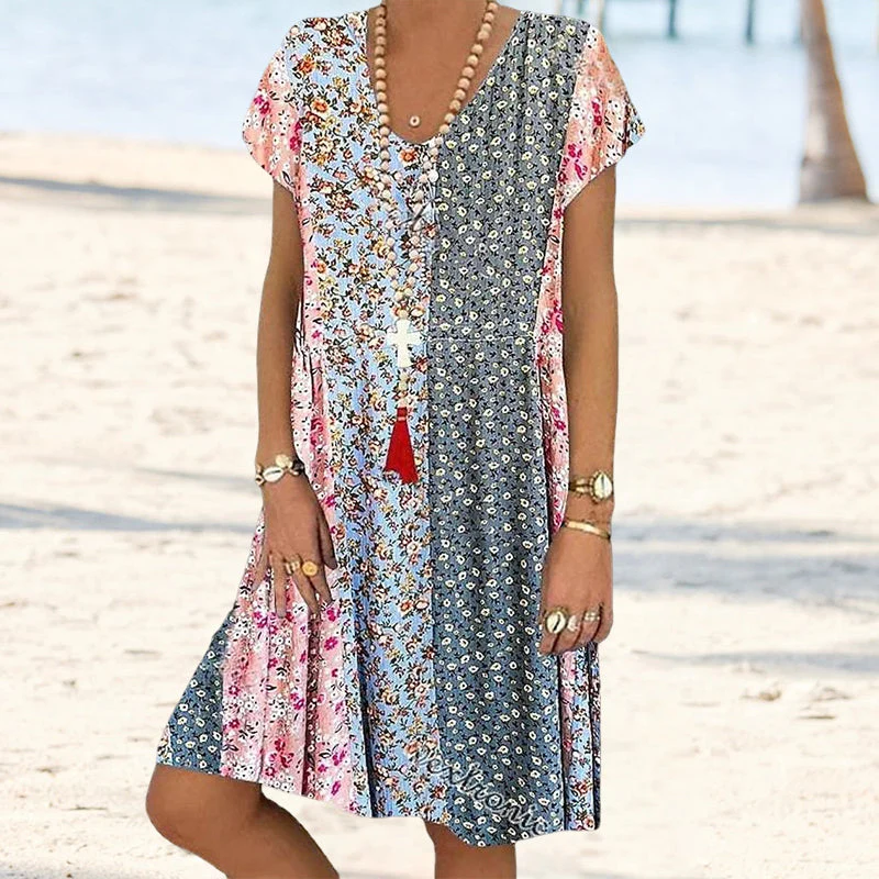 Mini Flower Boho Mini Dress - Image 4