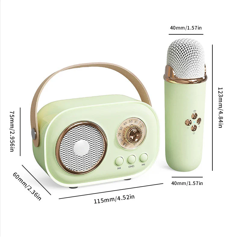 Mini Karaoke Machine & Bluetooth Speaker With Wireless Microphone - Image 16
