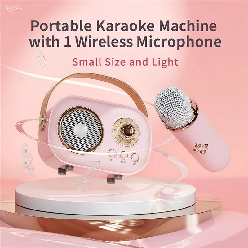 Mini Karaoke Machine & Bluetooth Speaker With Wireless Microphone - Image 2