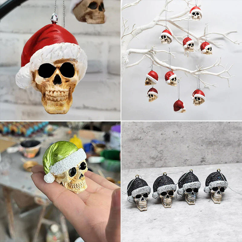Mini Skeleton with Christmas Hat - Image 2