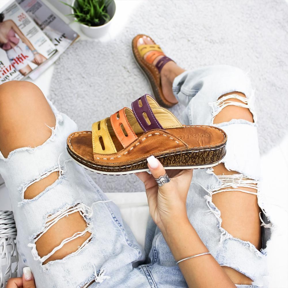 Modern Multi-color Stitching Slippers - Image 8