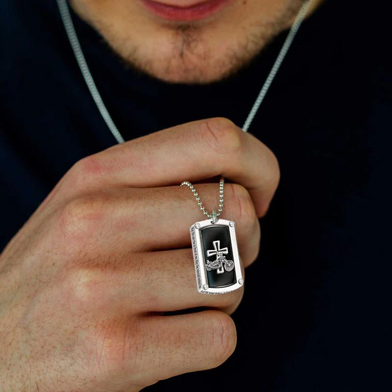 Motorcycle cross pendant necklace - Image 4
