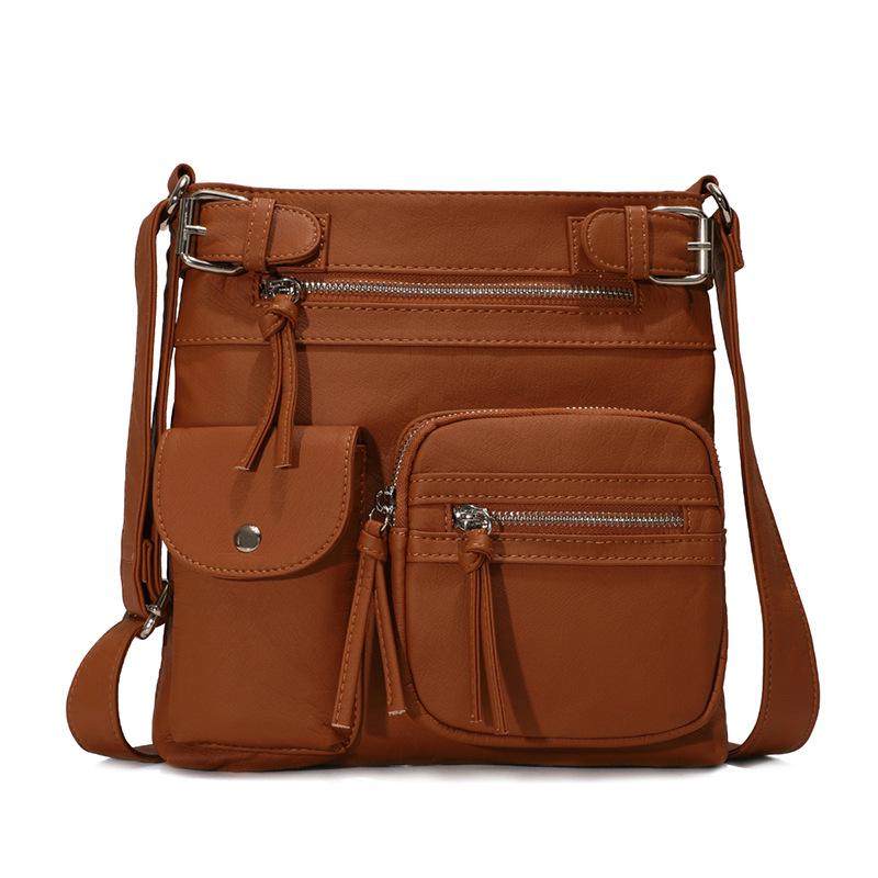 Multi-Pocket Soft PU Crossbody Bag - Image 16