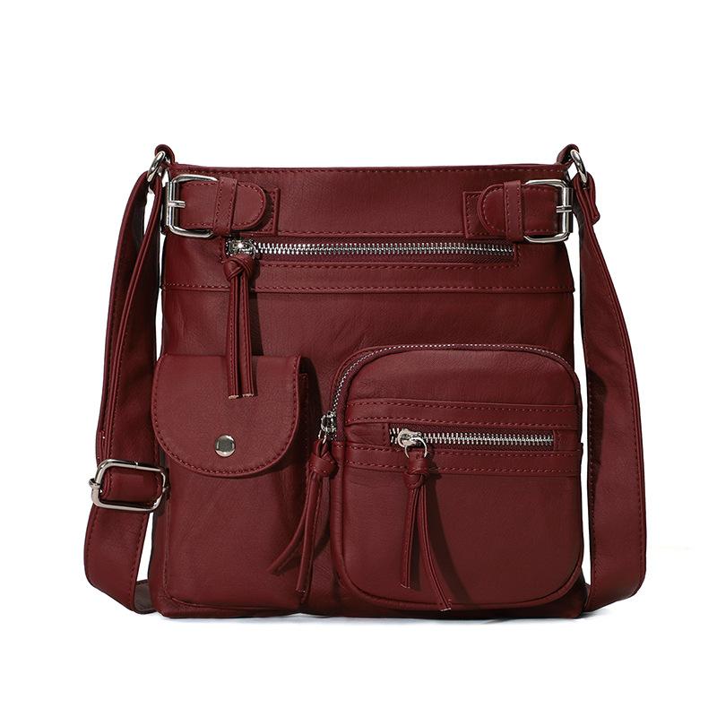 Multi-Pocket Soft PU Crossbody Bag - Image 9