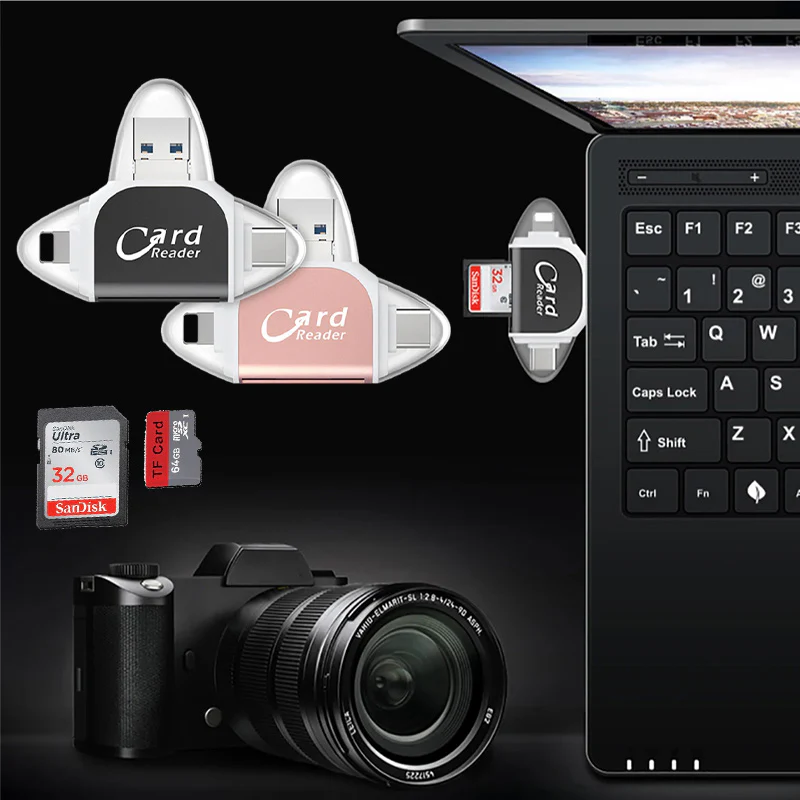 Multi-Port 4 in1 Universal SD TF Card Reader - Image 10