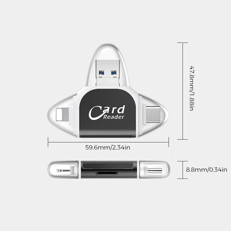 Multi-Port 4 in1 Universal SD TF Card Reader - Image 8