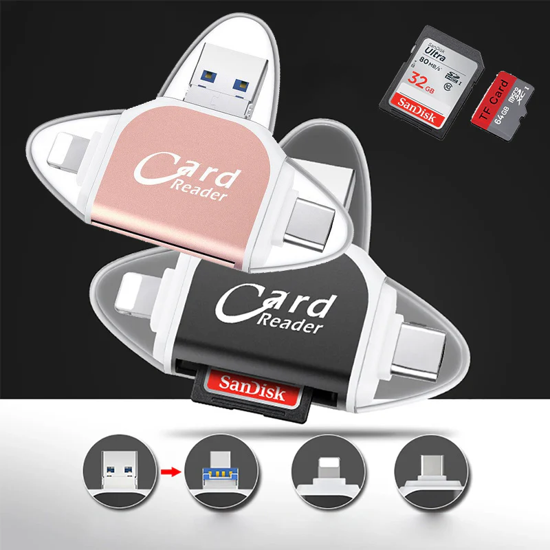 Multi-Port 4 in1 Universal SD TF Card Reader - Image 9