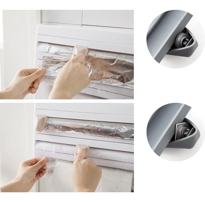 Multifunction Film Storage Rack Cutter for Kitchen - Image 11