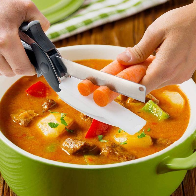 Multifunctional Scissors Food Vegetable Scissor 2 in 1 - Image 2