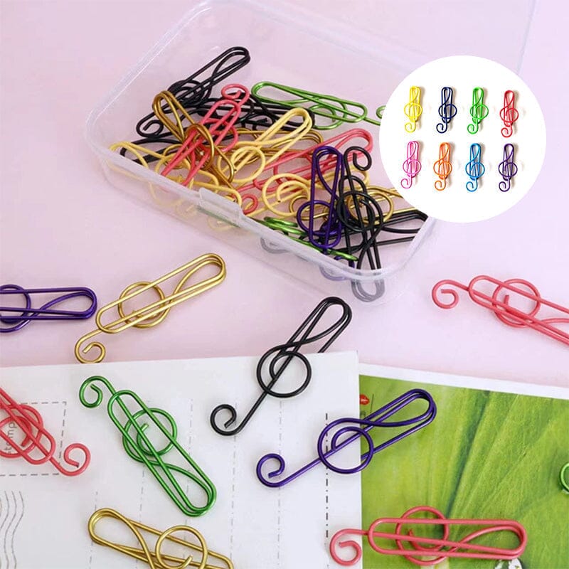 Music Multicoloured Metal Paper Clips - Image 10
