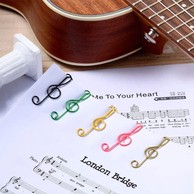 Music Multicoloured Metal Paper Clips - Image 2