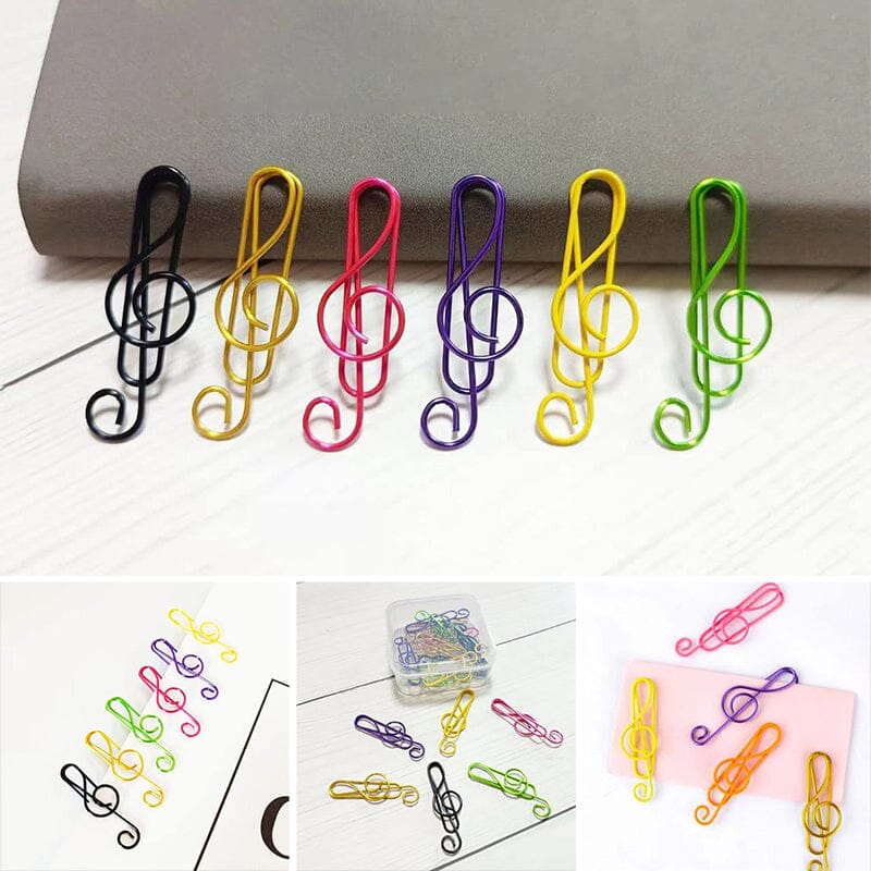 Music Multicoloured Metal Paper Clips - Image 9