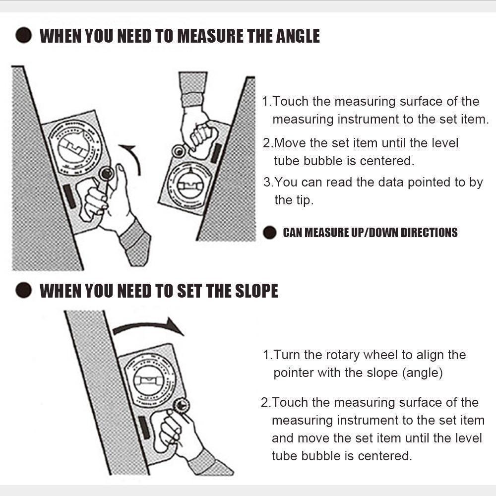 Slope Horizontal Vertical Angle Bevel Protractor Declinometer - Image 5