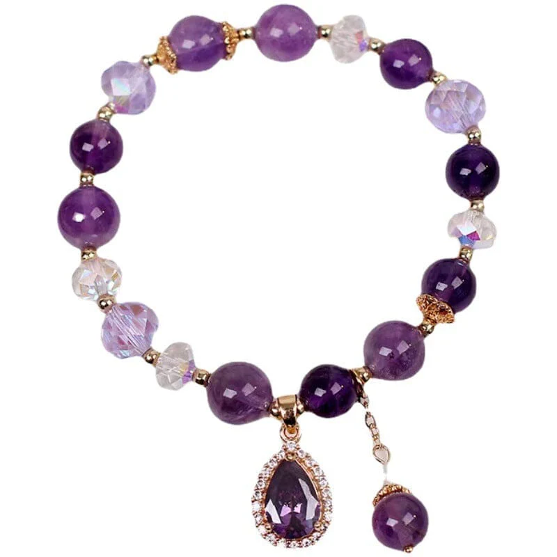 Natural Amethyst Water Drop Bracelet - Image 12