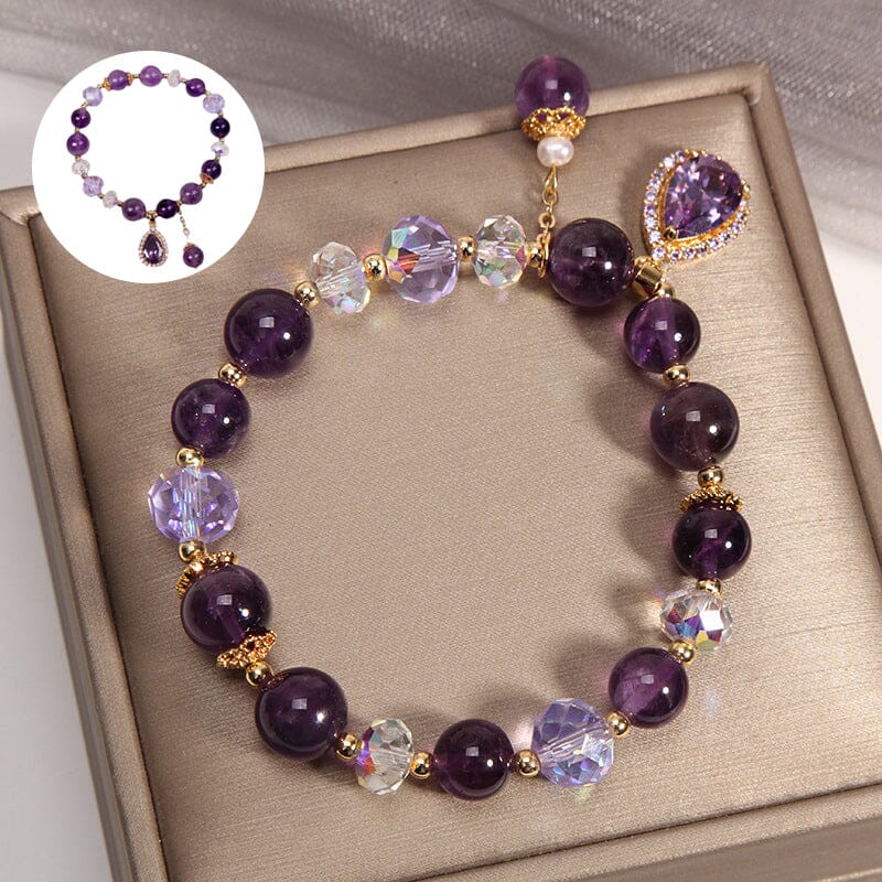 Natural Amethyst Water Drop Bracelet - Image 2