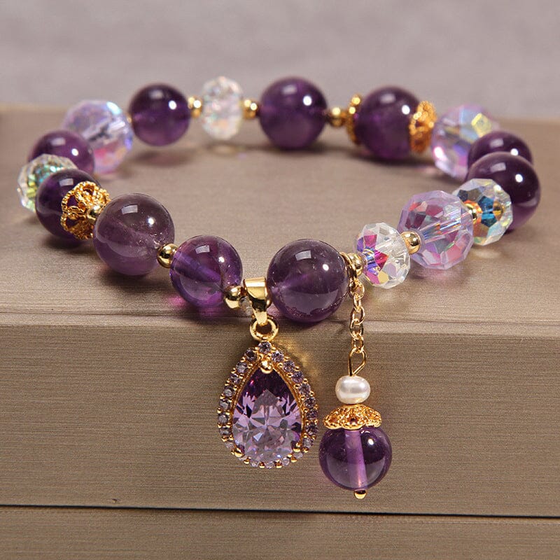 Natural Amethyst Water Drop Bracelet - Image 3