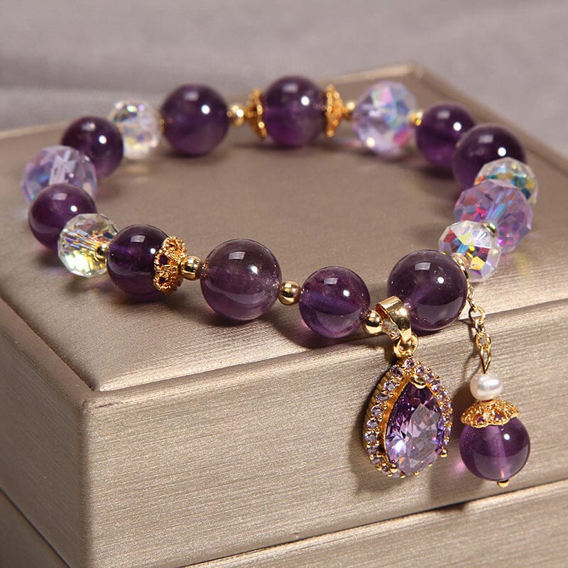 Natural Amethyst Water Drop Bracelet - Image 4