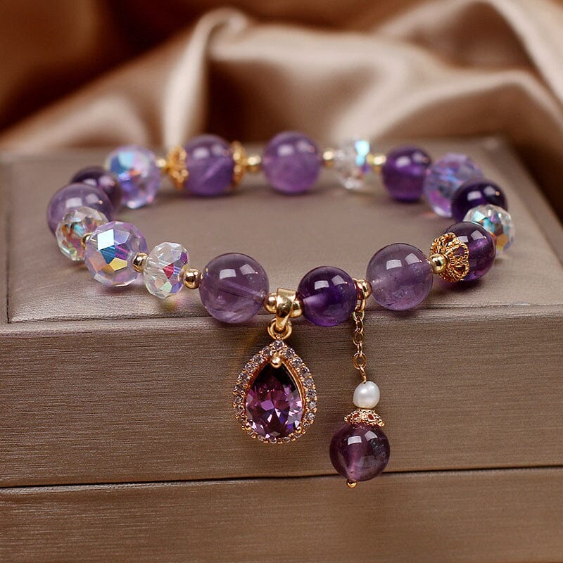 Natural Amethyst Water Drop Bracelet - Image 7
