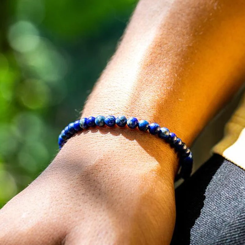 Natural Lapis Lazuli Stone Beaded Bracelet - Image 6