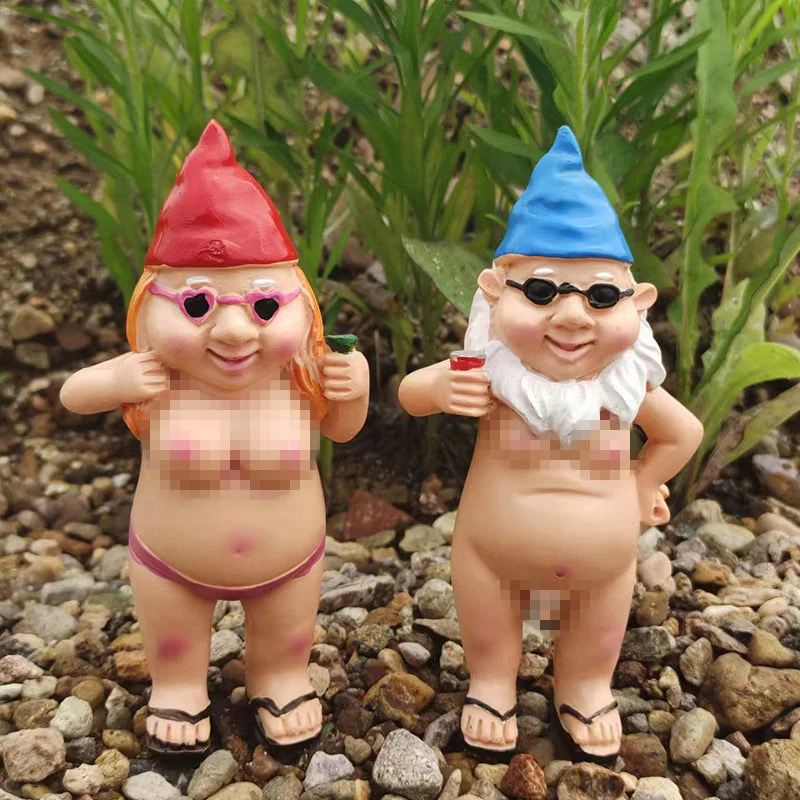 Naughty Garden Gnome Funny Statue - Image 10