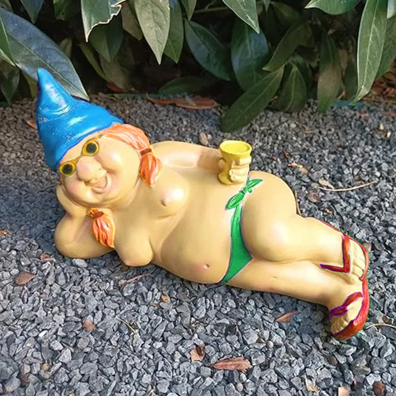 Naughty Garden Gnome Funny Statue - Image 13
