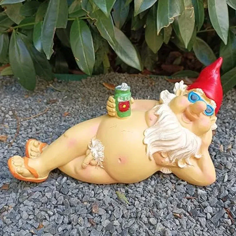 Naughty Garden Gnome Funny Statue - Image 14