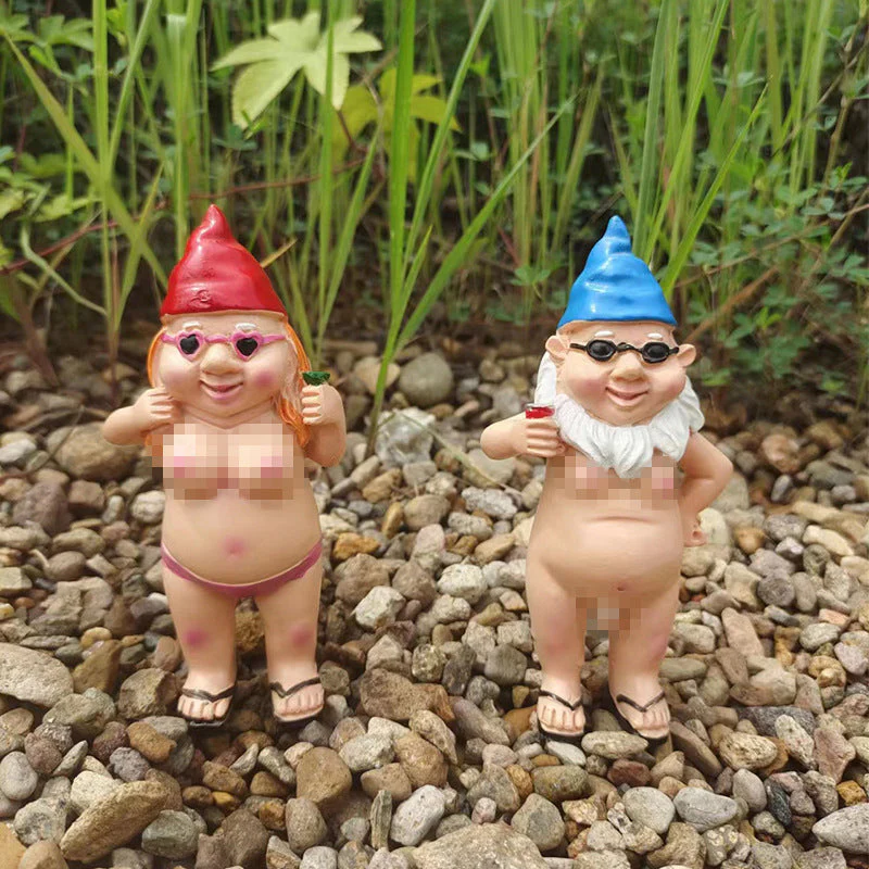 Naughty Garden Gnome Funny Statue - Image 6