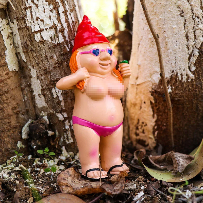 Naughty Garden Gnome Funny Statue - Image 7