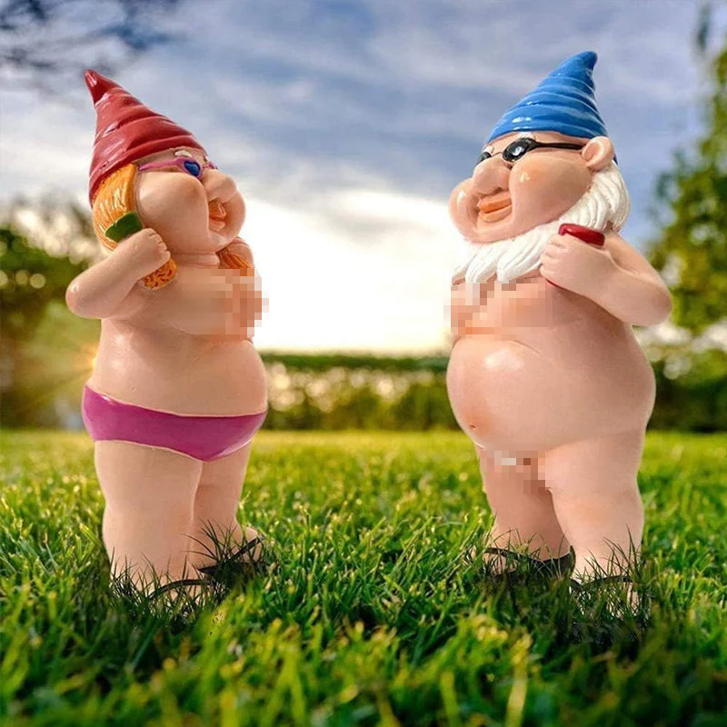 Naughty Garden Gnome Funny Statue - Image 9