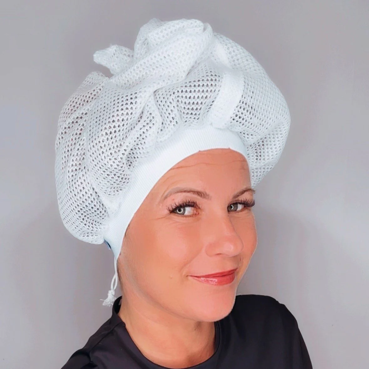 Net Plopping Cap For Drying Curly Hair - Image 8