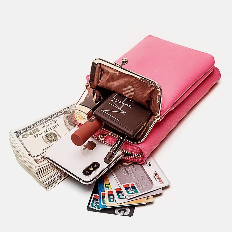 New Fashion Women Phone Bag Solid Crossbody Bag - Image 6