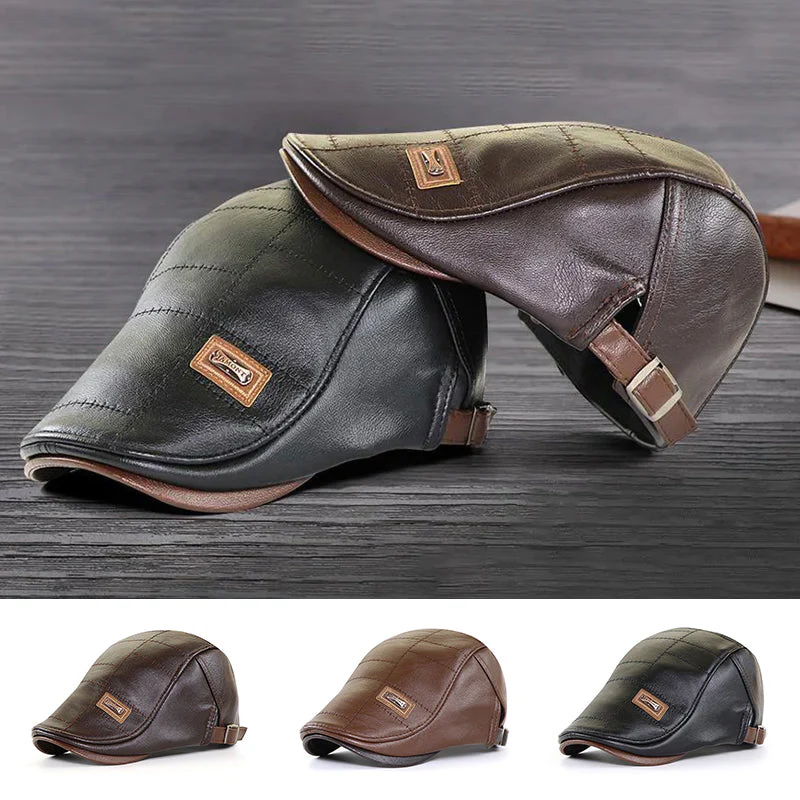 New Trendy Leather Beret - Image 13