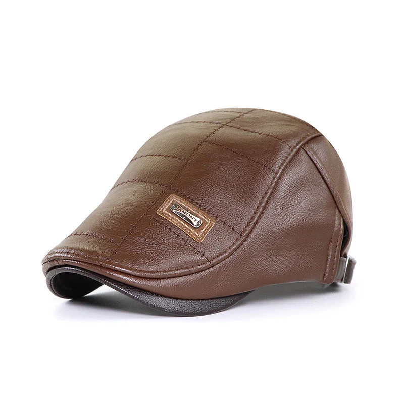 New Trendy Leather Beret - Image 17