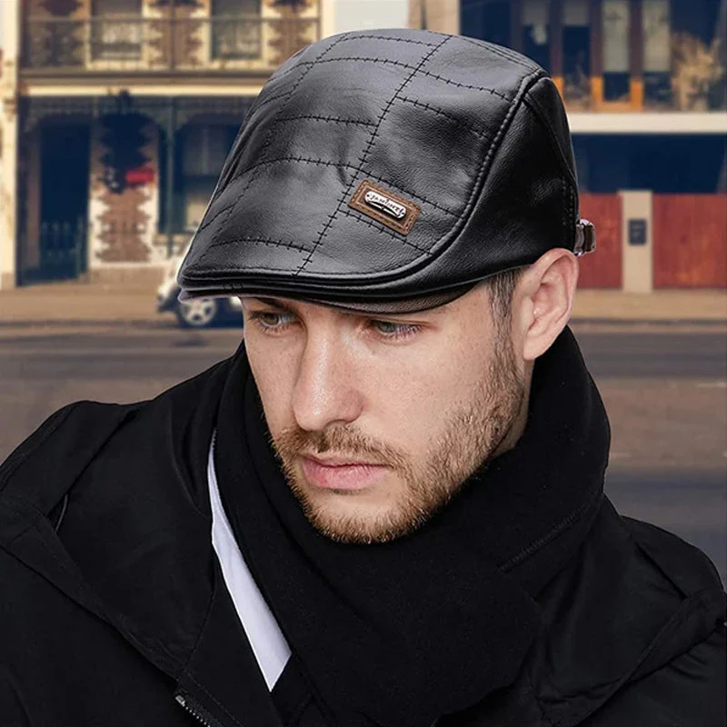 New Trendy Leather Beret - Image 4