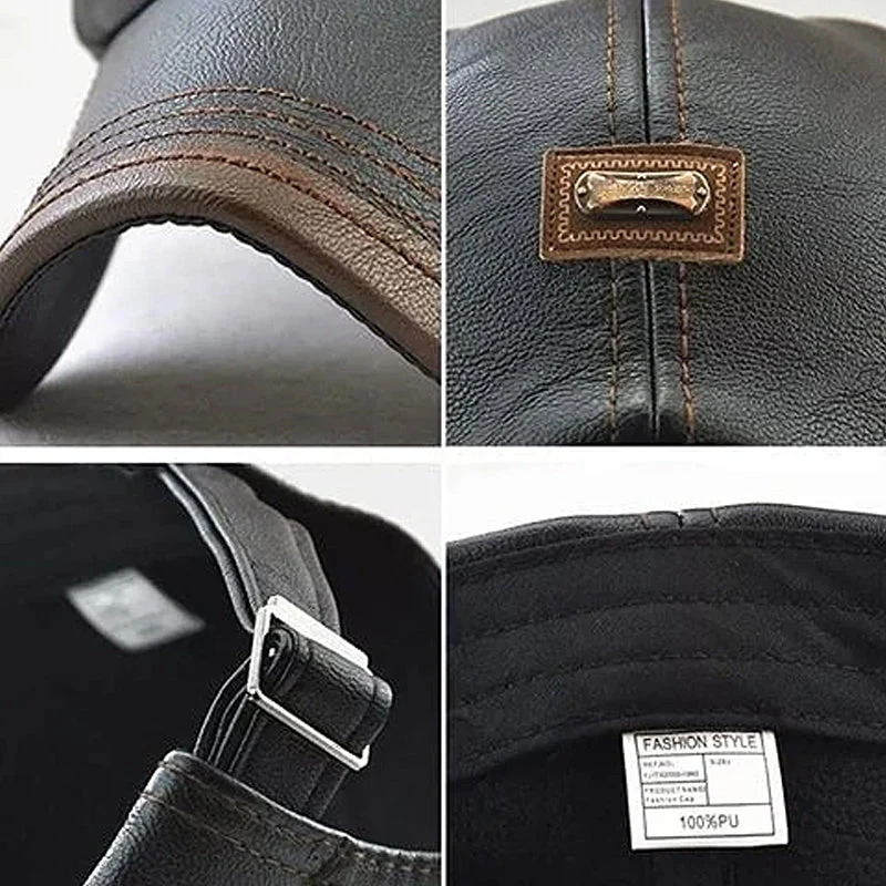 New Trendy Leather Beret - Image 6