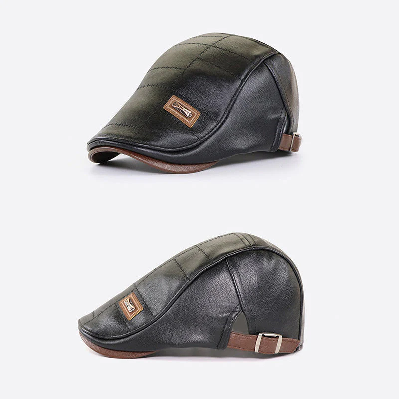 New Trendy Leather Beret - Image 9