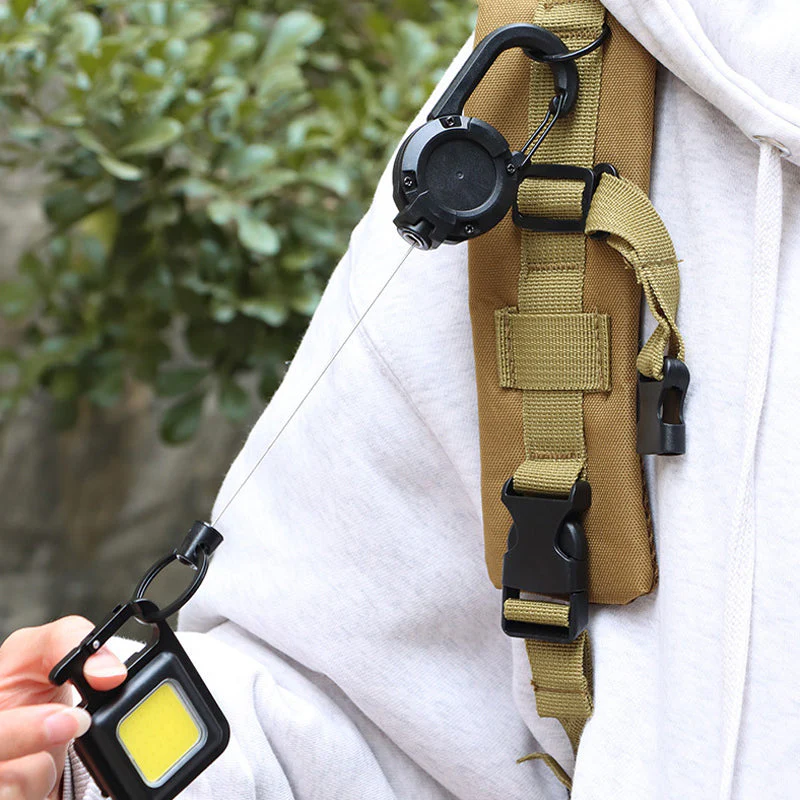 Outdoor Automatic Retractable Wire Rope Luya Tactical Keychain - Image 6