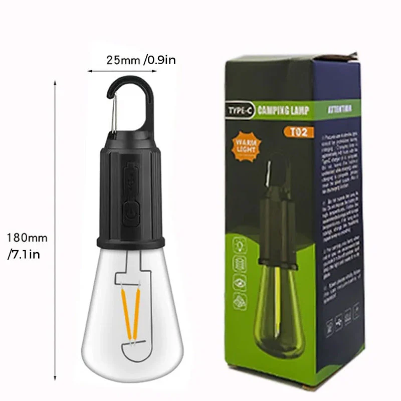 Outdoor Camping Hanging Type-C Charging Retro Bulb Light - Image 12