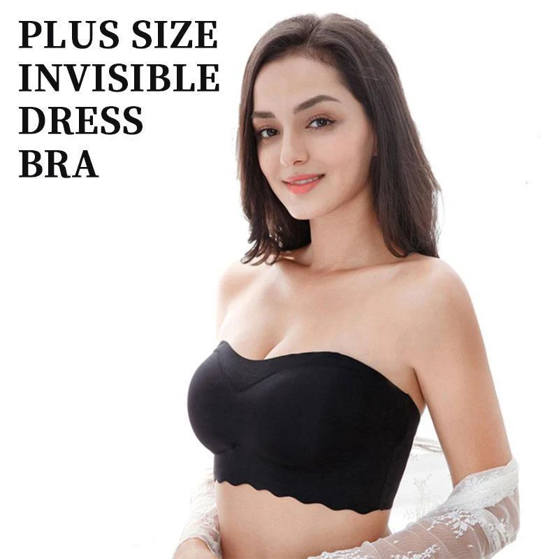 Oversized Elastic Non-slip Strapless Ice Silk Bra - Image 2